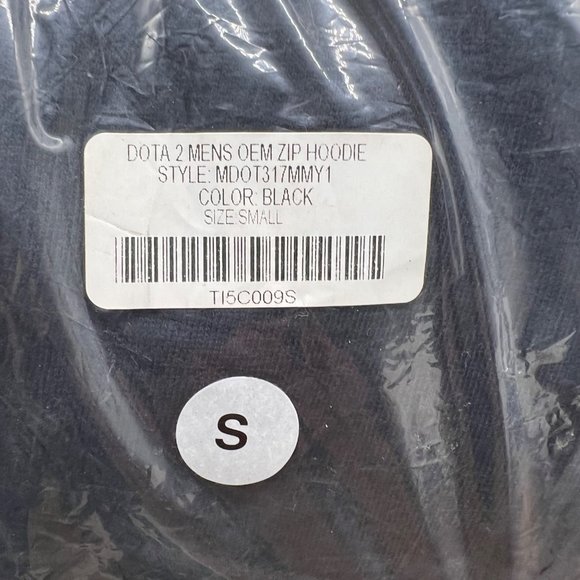 Dota 2 Steam Valve Hoodie Mens Small Black Gray Full Zip NEW - Picture 12 of 13